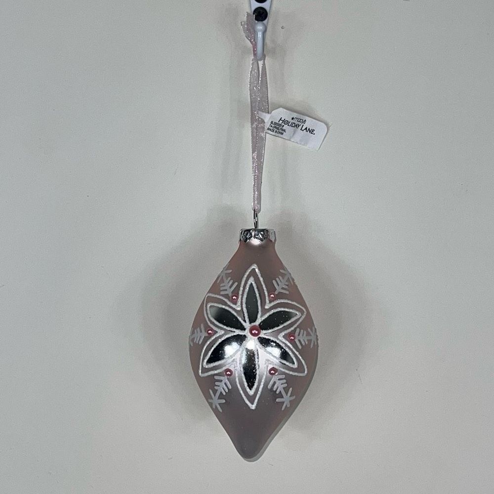 Holiday Lane Linen Holiday Glass Drop Christmas Ornament